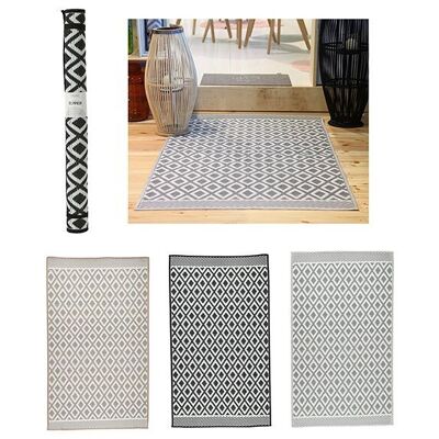 Teppich Outdoor Polypropylen Weiß 3-fach, (B/H) 90x150 cm