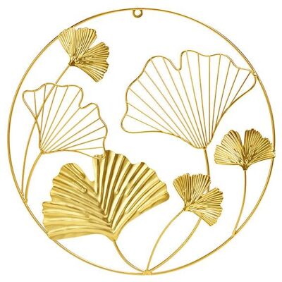 Perchero de pared Ginkgo de metal dorado (An/Al) 40x40cm Ø40cm