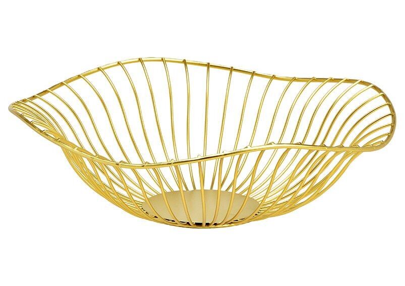 Cestino in metallo dorato (L/A/P) 29x9x28 cm