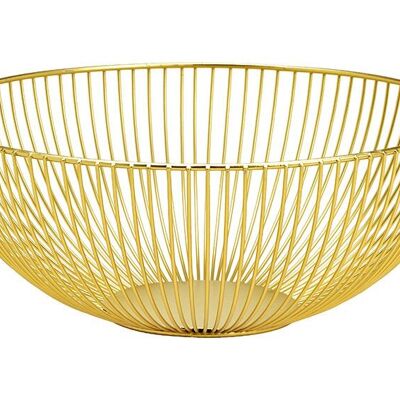 Cesta de metal dorado (An/Al/Pr) 31x12x31cm