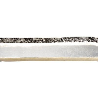 Deko Schale aus Metall Silber (B/H/T) 42x2x13cm