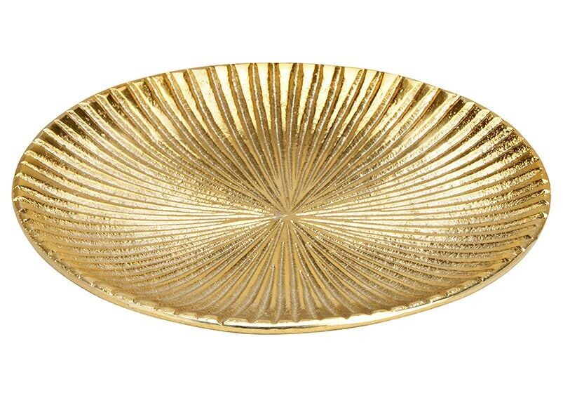 Piatto decorativo in metallo dorato (L/A/P) 15x1x15 cm