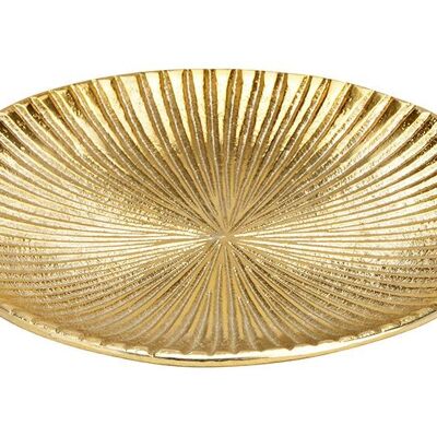 Plato decorativo de metal dorado (An/Al/Pr) 15x1x15cm