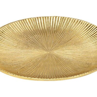 Plato decorativo de metal dorado (An/Al/Pr) 25x2x25cm