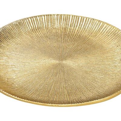 Plato decorativo de metal dorado (An/Al/Pr) 35x2x35cm