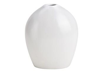 Vase en céramique blanche (L/H/P) 10x12x7cm
