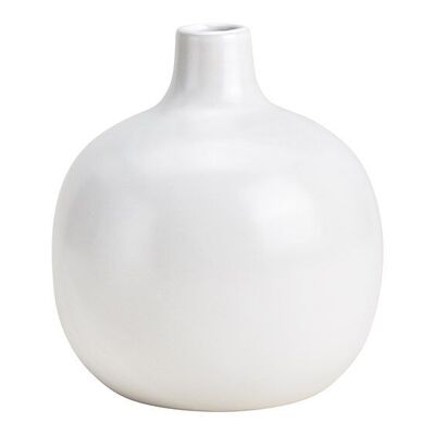 Jarrón de cerámica blanca (An/Al/Pr) 13x15x13cm