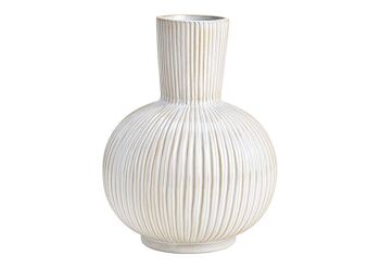 Vase en céramique blanche (L/H/P) 16x21x16cm