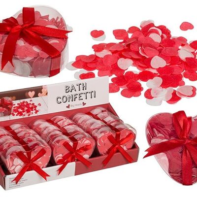 Corazones de confeti de baño aprox. 20 g en caja de plástico 15 piezas en expositor