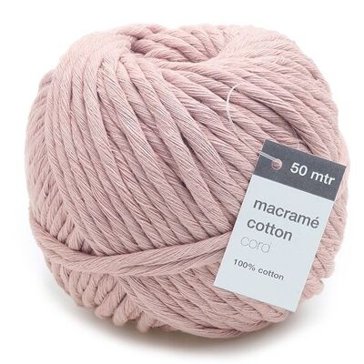 Cinta de embalaje MACRAMÉ COTTON cordón 50mxØ5mm, rosa/rosa, 100% algodón, 1059.5005.12