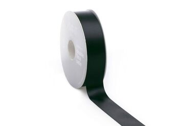 Ruban cadeau PREMIUM DF SATIN 25mx25mm, noir, 100% polyester, 3301.2525.85