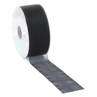 Geschenkband ORGANZA 50m x 15mm, black, 100% Polyester, 5065.5015.85