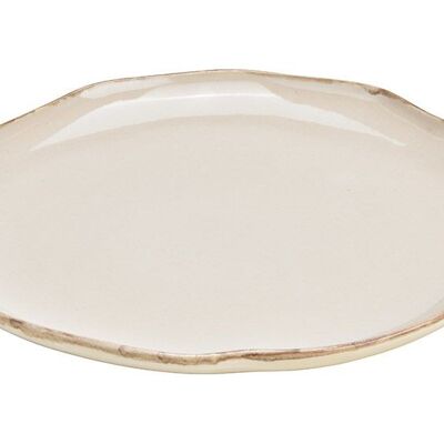 Plato de loza crema (An/Al/Pr) 26x3x26cm