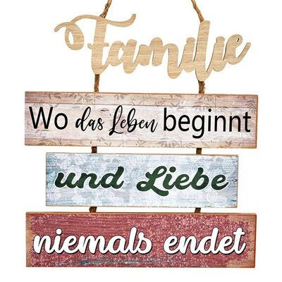 Wandbild Sprüche, Familie..., aus Holz Bunt (B/H/T) 33x36x1,5cm