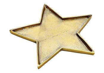 Assiette décorative étoile en métal doré (L/H/P) 26x1,5x25cm