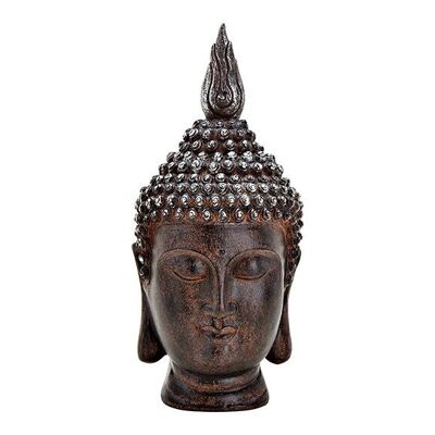 Cabeza de Buda de poliéster marrón (An/Al/Pr) 16x30x16cm