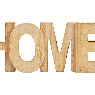 Scritta HOME in legno di pioppo naturale (L/A/P) 40x15x3 cm