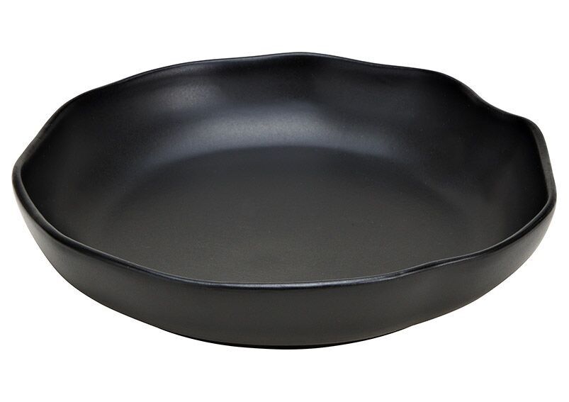 Stoneware bowl black (W/H/D) 17x3x17cm
