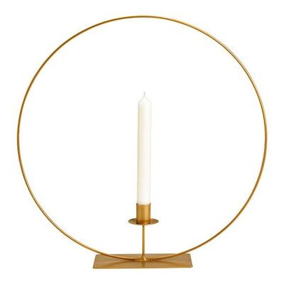 Anello portacandele in metallo dorato (L/A/P) 40x40x8 cm