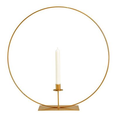 Anello portacandele in metallo dorato (L/A/P) 50x50x10 cm
