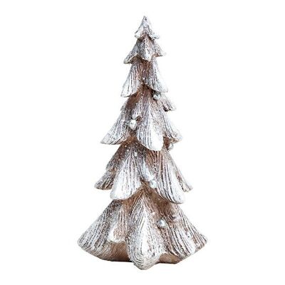 Albero di Natale con glitter in poliestere bianco (L/A/P) 10x19x10 cm