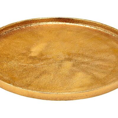 Plato decorativo de metal dorado (An/Al/Pr) 25x1,5x25cm