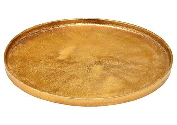 Assiette décorative en métal doré (L/H/P) 25x1,5x25cm