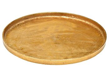 Assiette décorative en métal doré (L/H/P) 35x1,8x35cm