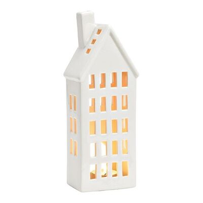 Casa farol de porcelana blanca (An/Al/Pr) 10x26x7cm