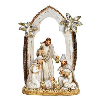 Presepe in poliestere crema (L/A/P) 15x21x6 cm