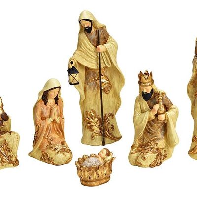 Set per presepe in poliestere crema, set da 6, (H) 4-24 cm