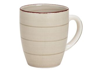 Mug en grès beige (L/H/P) 11x10x8cm 360ml