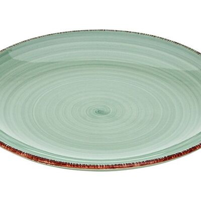 Plato de loza verde (An/Al/Pr) 19x2x19cm