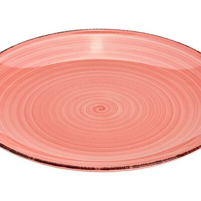 Teller aus Steingut Pink/Rosa (B/H/T) 26x3x26cm