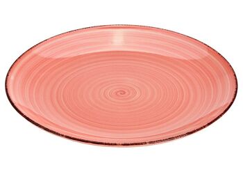 Assiette en grès rose/rose (L/H/P) 26x3x26cm