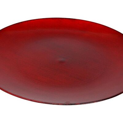 Plato decorativo de plástico rojo Ø33cm