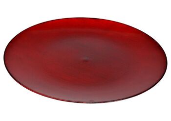 Assiette décorative en plastique rouge Ø33cm
