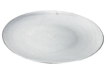 Assiette décorative en plastique argenté Ø40cm