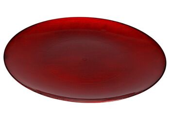 Assiette décorative en plastique rouge Ø40cm