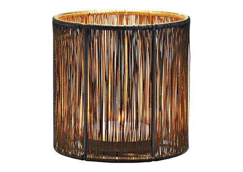 Windlicht, Kerzenhalter aus Metall Schwarz, gold (B/H/T) 13x13x13cm
