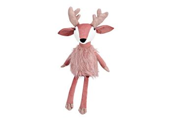 Tabouret Edge Bambi en textile rose/rose (L/H/P) 22x50x15cm