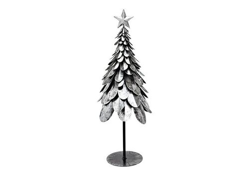 Tannenbaum aus Metall Silber (B/H/T) 22x50x22cm
