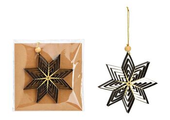 Cintre de Noël étoile 3D en papier/carton, noir (L/H/P) 15x15x1cm