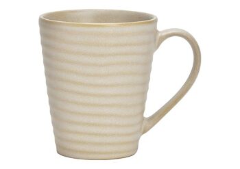Mug en faïence crème (L/H/P) 13x11x9cm 430ml