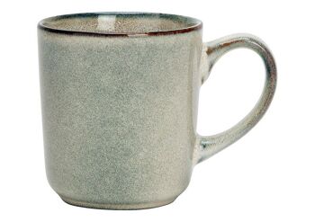Mug en grès gris (L/H/P) 13x10x9cm 425ml