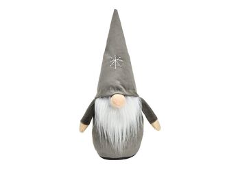 Gnome en textile gris (L/H/P) 15x30x8cm