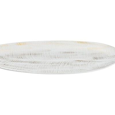 Feuille de bol décorative en bois blanc, or (L/H/P) 60x3x21cm