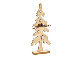 Support pour sapin de Noël, en bois naturel (L/H/P) 12x30x4cm