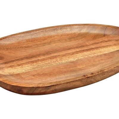 Ciotola ovale in legno di acacia naturale (L/A/P) 25x2x17 cm