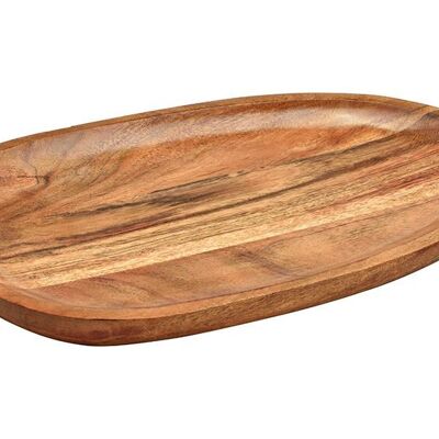Ciotola ovale in legno di acacia naturale (L/A/P) 30x2x20 cm